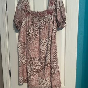 Johnny Was Animal Print Mini Dress